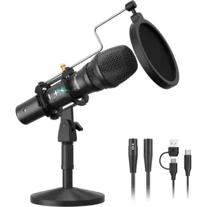 MAONO HD300T Cardioid Dynamic USB/XLR Microphone Kit Professional Podcast Streaming Recording Microphone