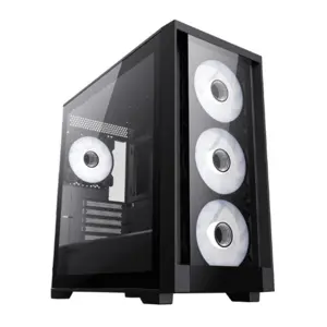 GameMax Defender TG Micro-ATX Gaming Case with 4 ARGB Fans