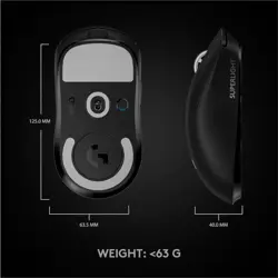 Logitech PRO X Superlight Wireless Gaming Mouse, Black