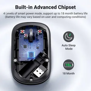UGREEN 90372 Wireless Mouse 2.4G Slim Portable (Black) 4000 DPI