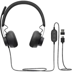 Logitech ZONE Wired USB-C Headset with USB-A Adapter | UC Version