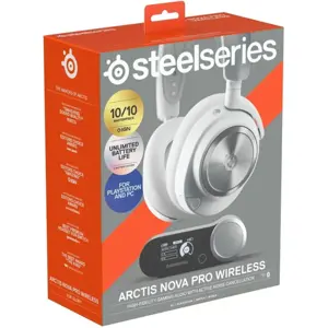 SteelSeries Arctis Nova Pro Wireless | Multi Gaming Headset for PC, PS5, PS4, Switch - White - 61524 - Active Noise Cancellation | Onboard Audio Profiles