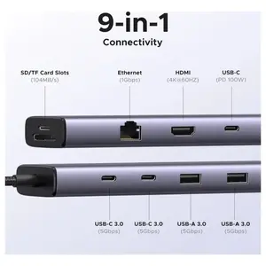 Ugreen Revodok 9-in-1 USB-C Hub Gigabit Ethernet Adapter 4K@60Hz