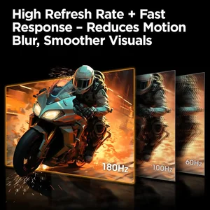 Koorui G2421V 24" Gaming Monitor, 180Hz 1ms Fast IPS Monitor, 1440P HDR400 Display, 90% DCI-P3 Color Gamut, Adaptive Sync, Slim Frame, VESA Mountable, HDMI 2.0, DP 1.4