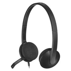 Logitech H340 USB Wired Headset - Noise-Cancelling Microphone, PC/Mac/Laptop, Plug & Play, Adjustable
