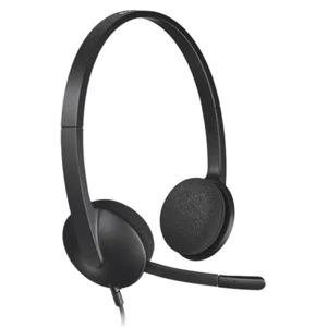 Logitech H340 USB Wired Headset - Noise-Cancelling Microphone, PC/Mac/Laptop, Plug & Play, Adjustable