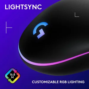 Logitech G203 Lightsync Wired Gaming Mouse - Black, 8000 DPI, 6 Programmable Buttons, RGB Lighting - 910-005796
