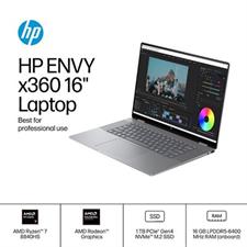 HP Envy x360 16-AD0023DX 2-in-1 Laptop AMD Ryzen 7 8840HS 16GB LPDDR5 1TB SSD 16" WUXGA IPS Touchscreen Backlit Keyboard Windows 11 Meteor Silver