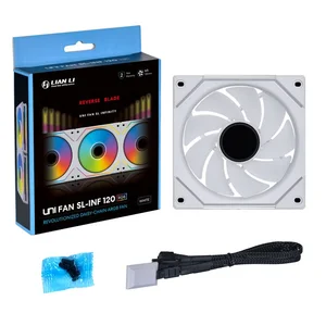 Lian Li 12RSLIND1F1W UNI FAN SL-INF Flex LCD 120 Reverse Blade Single Fan (1pc) – White, LCD ARGB Case Fan