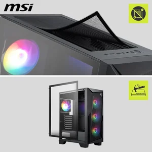 MSI MAG Forge 130A Airflow Mid-Tower ATX PC Case - High Airflow Design, 4 Auto RGB Fans, 240mm Radiator Support, Black