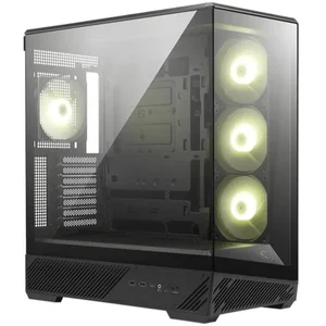 MSI MAG Pano 130R PZ Mid-Tower ATX PC Case - High Airflow, 360mm Radiator Support, Four ARGB Fans, Panoramic Tempered Glass