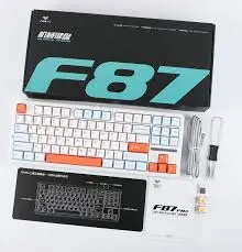 AULA F87 Sunset Coast (Blue + White + Orange) Nimbus Switch V3 Tri-Mode Mechanical Gaming Keyboard - Wireless Hot-Swap RGB
