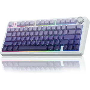 AULA F75 Gradient Purple Side Engraved Star Vector Switch Tri-Mode Mechanical Gaming Keyboard - Wireless Hot-Swap RGB