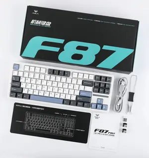 AULA F87 Glacier Blue (Light Blue + White + Black Purple) Greywood Switch V3 Tri-Mode Mechanical Gaming Keyboard - Wireless Hot-Swap RGB