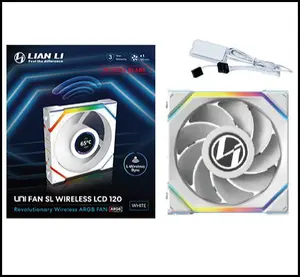Lian Li 12RSLIND1F1W UNI FAN SL-INF Flex LCD 120 Reverse Blade Single Fan (1pc) – White, LCD ARGB Case Fan