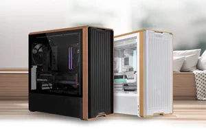 Lian Li LAN217X LANCOOL 217 ATX Mid-Tower Case – Black Walnut Wood Accents, 5 Pre-Installed PWM Fans, E-ATX, Back-Connect Ready