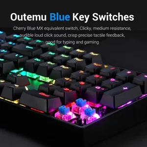 Redragon K551 RGB-1 MITRA Wired Mechanical Keyboard with Blue Switches - Black