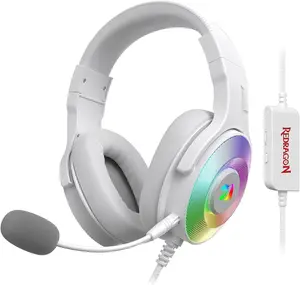 Redragon Pandora 2 Lunar White RGB 7.1 Wired Gaming Headset with Detachable Microphone – H350W-RGB1
