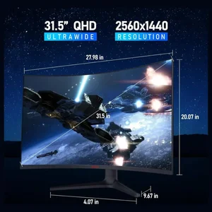 KOORUI 32E6QC 32 Inch Curved Gaming Monitor – QHD IPS/VA, 170Hz, 1ms MPRT, 1500R Curved, Adaptive Sync, Black