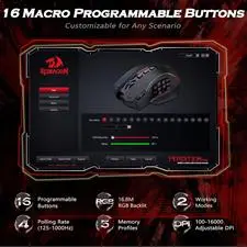 Redragon Perdition 2 M901-K-2 Wired RGB MMO Gaming Mouse – 12400 DPI Gaming Mouse, 19 Programmable Buttons, 12 Side Macro Keys, Adjustable Weight System