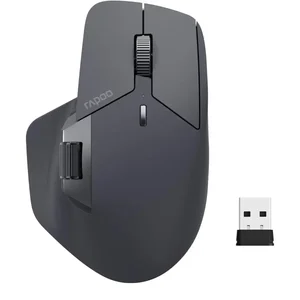 Rapoo MT760L Multi-Device Wireless Mouse, Bluetooth 5.0 & 2.4G, Up to 4 Devices, 11 Programmable Buttons, Matte Black