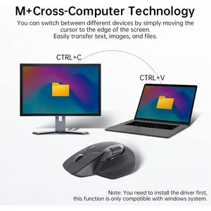 Rapoo MT760L Multi-Device Wireless Mouse, Bluetooth 5.0 & 2.4G, Up to 4 Devices, 11 Programmable Buttons, Matte Black
