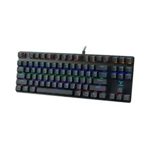 Rapoo V500 Pro 87 RGB Mechanical USB-A Gaming Keyboard - Compact TKL, Spill Resistant, Anti-Ghosting, Conflict Free Design, Compatible with Windows, macOS - Black