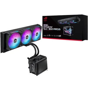 ASUS ROG Ryuo IV SLC 360 ARGB Black 360mm AIO Liquid CPU Cooler OLED Display High Performance Gaming Cooler Intel AMD Support Aura Sync