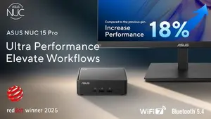 ASUS NUC 15 Pro (NUC15CRKU700000I) Mini PC Intel Core Ultra 7 255H Compact High Performance Business Mini Computer Thunderbolt WiFi 6E