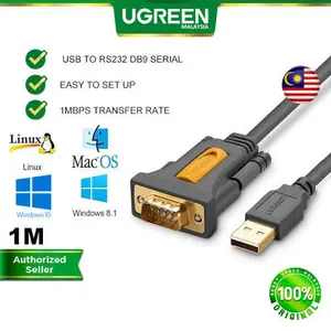 UGREEN USB to DB9 RS-232 Female Serial Adapter Cable 1.5M