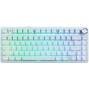 AULA F75 White Contour Star Vector Switch Tri-Mode Mechanical Gaming Keyboard - Wireless Hot-Swap RGB