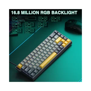AULA Win68 HE Pro Grey + Yellow + Black Wing Chun Magnetic Switch Mechanical Gaming Keyboard