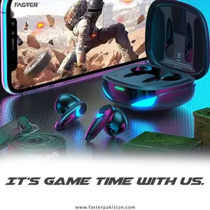Faster TG-300 Wireless Earbuds – ANC Noise Cancellation, Ultra Low Latency, Bluetooth 5.1, Up to 8 Hrs Playtime