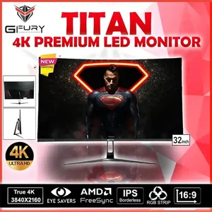 GFURY TITAN 32” 4K VA Gaming Monitor 60Hz UHD 3840x2160 Flat Borderless Display Metal Stand DP HDMI USB Type-A Monitor Pakistan