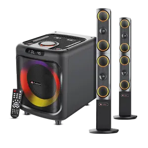 Audionic Blaster 2.1 Bluetooth Speaker System – 160W RMS Powerful Woofer with Tower Speakers, Bluetooth, USB, FM Radio & Dual Mic Inputs