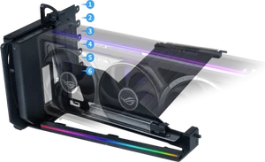 Lian Li VG4-5-V4X 4 Slots Vertical GPU Kit (VG4v4) – Black, Vertical Graphics Card Mount