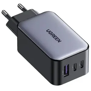 UGREEN CD244 65W GaN Fast Charger Black – USB-A + Dual USB-C PD Charger for Laptop, Tablet & Smartphone