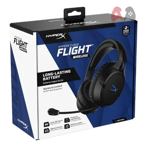HyperX Cloud Flight Wireless Gaming Headset with 2.4GHz Wireless Connectivity, 30-Hour Battery Life, Detachable Noise-Cancelling Microphone, LED Ear Cups for PC, PS5 & PS4