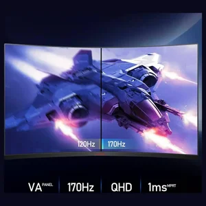 KOORUI 32E6QC 32 Inch Curved Gaming Monitor – QHD IPS/VA, 170Hz, 1ms MPRT, 1500R Curved, Adaptive Sync, Black