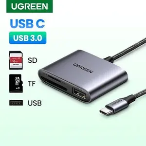 UGREEN USB-C Multi Card Reader SD/TF + USB 2.0 | Memory Card Reader