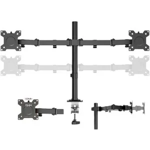 Darkflash ATLAS 2 Heavy Duty Dual Monitor Arm - Gas Spring Desk Mount for 27 inch Monitors, VESA Compatible, C-Clamp Mounting