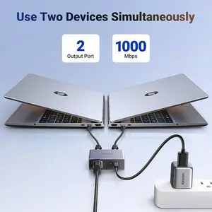 UGREEN Gigabit Ethernet Splitter 1 to 2 Network Adapter for Router
