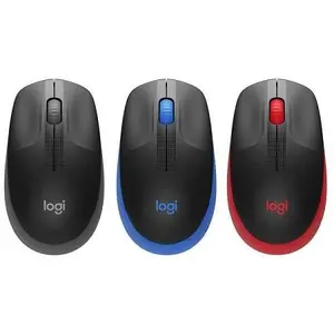 Logitech M190 Wireless Mouse – Black, Full-Size Curved Design