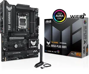 ASUS TUF GAMING B850-PLUS WIFI ATX Motherboard – AMD AM5, DDR5, PCIe 5.0, WiFi 7, Ryzen 7000/8000/9000 Support