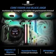 Thermalright TR 360 Core Vision LCD ARGB Black 360mm AIO Liquid CPU Cooler