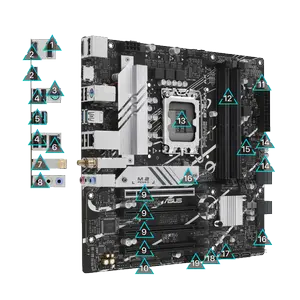 ASUS PRIME B760M-A mATX Motherboard – LGA1700, DDR5, Intel B760 Chipset, PCIe 4.0, 14th/13th/12th Gen Intel Support