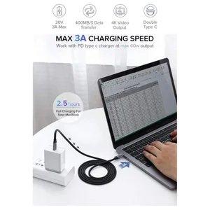 UGREEN USB-C to USB-C 60W Fast Charging Cable Black | PD USB Type-C Charging & Data Sync Cable for MacBook, Samsung, iPhone 15/16, iPad & Android Devices