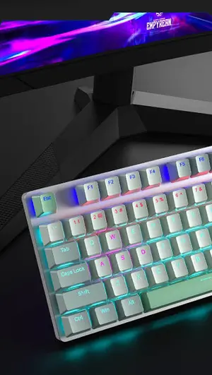 AULA S500 White + Green Red Switch Mechanical Gaming Keyboard