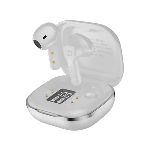 Faster Tronix Wireless Earbuds – ENC Technology, Digital Display, Leather Design, Up to 25 Hrs Playtime
