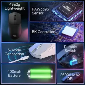 Redragon King Pro M916 Pro-1K Wireless Gaming Mouse 26000 DPI 49G Lightweight